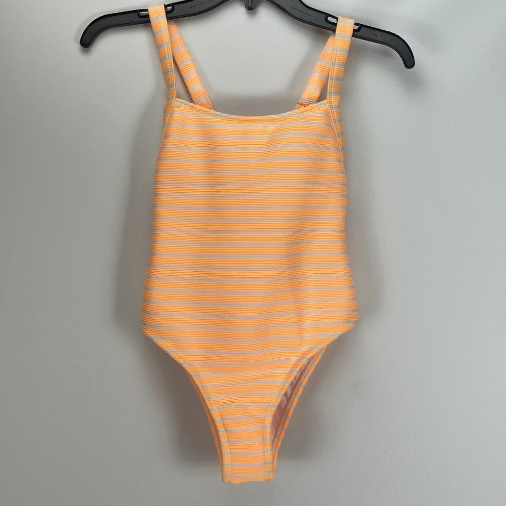 Xhilaration Neon Stripe Ribbed One Piece Swimsuit